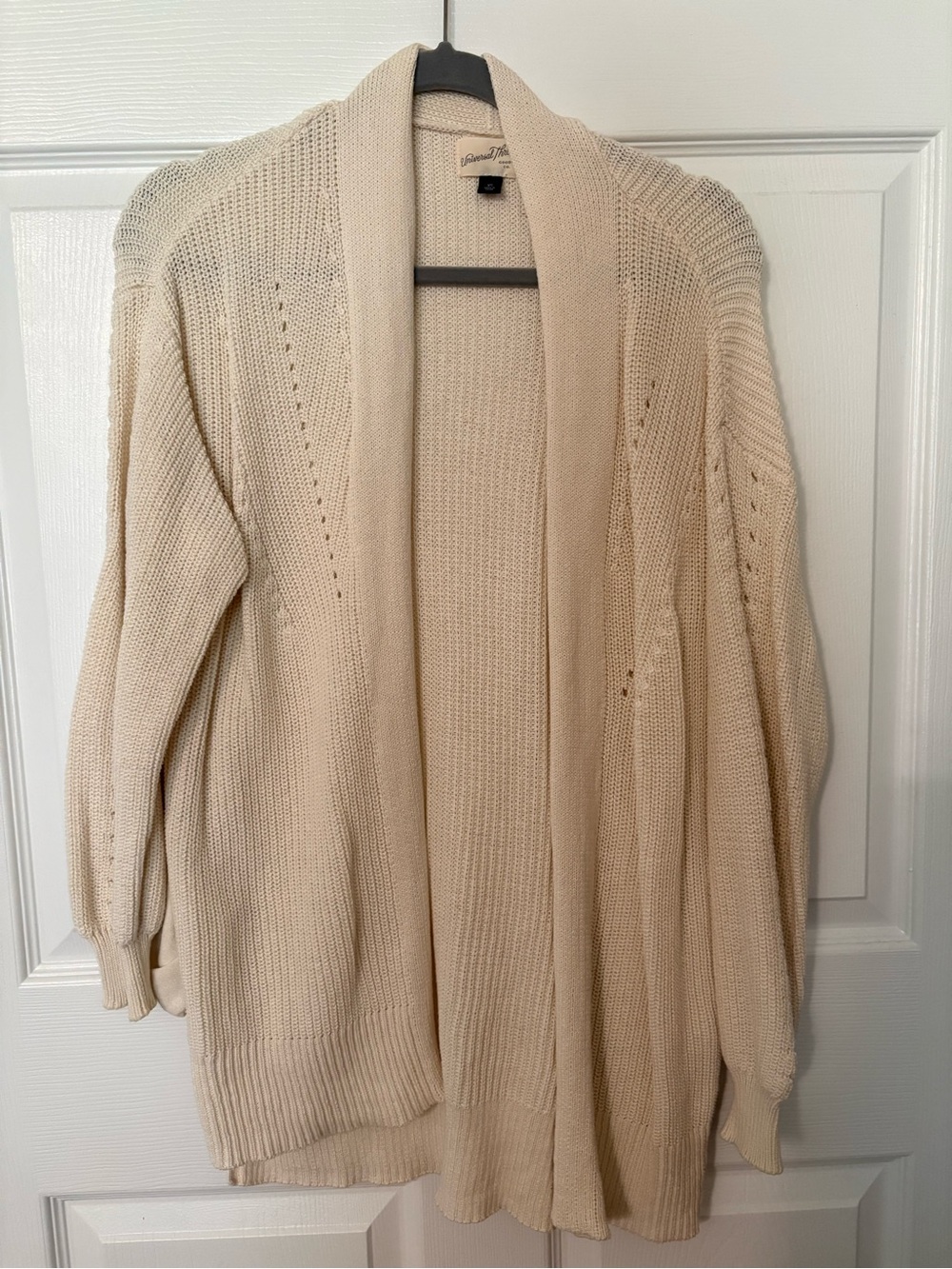 Universal Thread Cream Open-Front Knit Cardigan